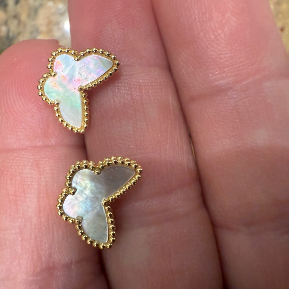 Butterfly white  Opal Earrings